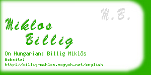 miklos billig business card